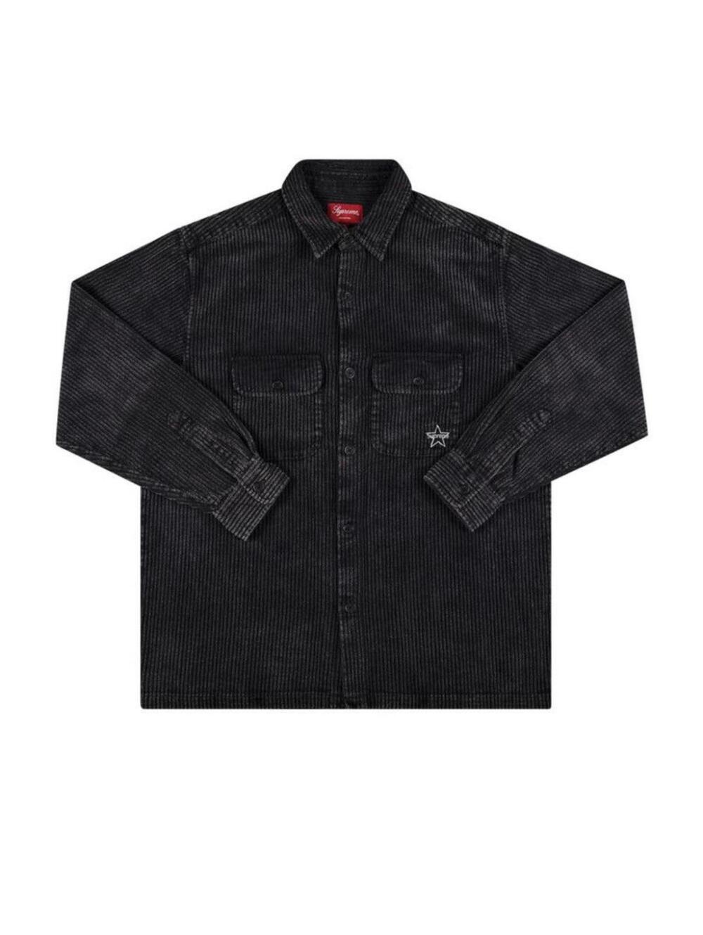 Supreme Corduroy Shirt Black S FW22 NWT
